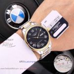 Perfect Replica Longines Black Dial Roman Markers All Gold Bezel 40mm Men's Watch